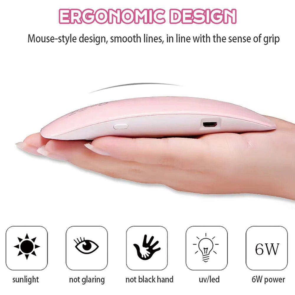 SUNmini 6W Portable LED UV Nail Lamp – USB Gel Polish Curing Light for Travel & Home