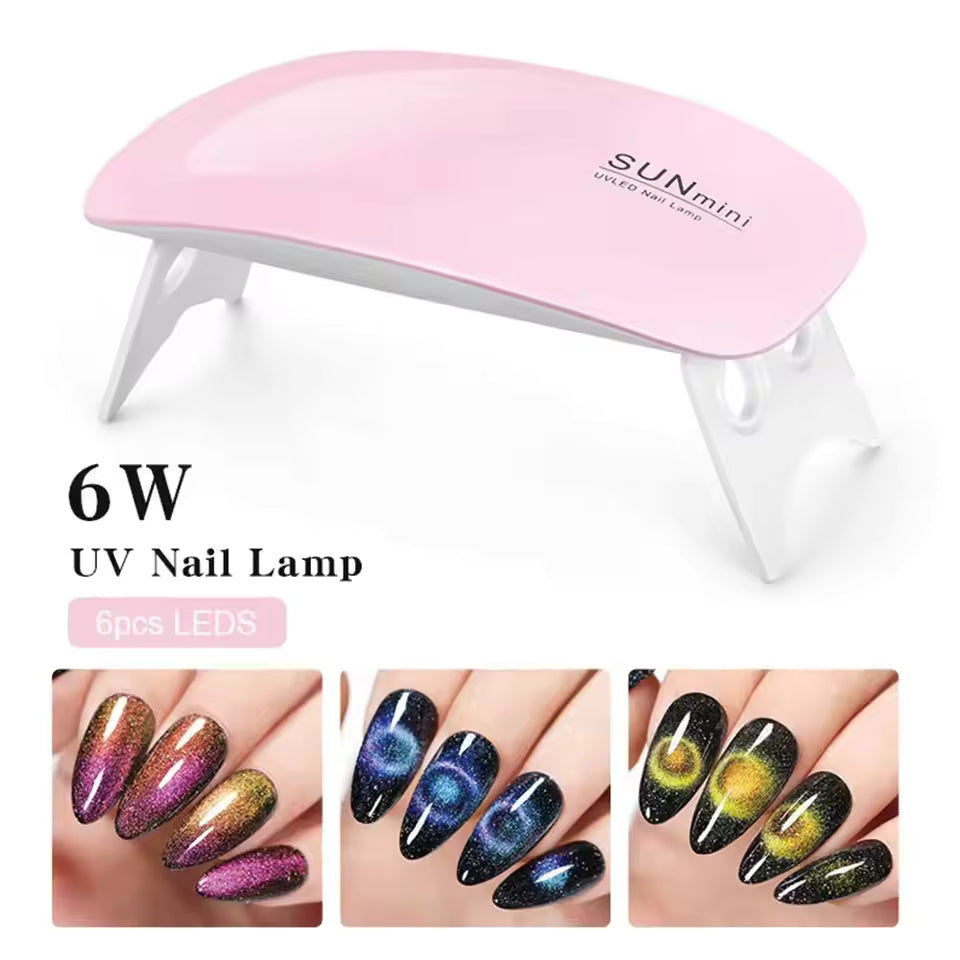 SUNmini 6W Portable LED UV Nail Lamp – USB Gel Polish Curing Light for Travel & Home