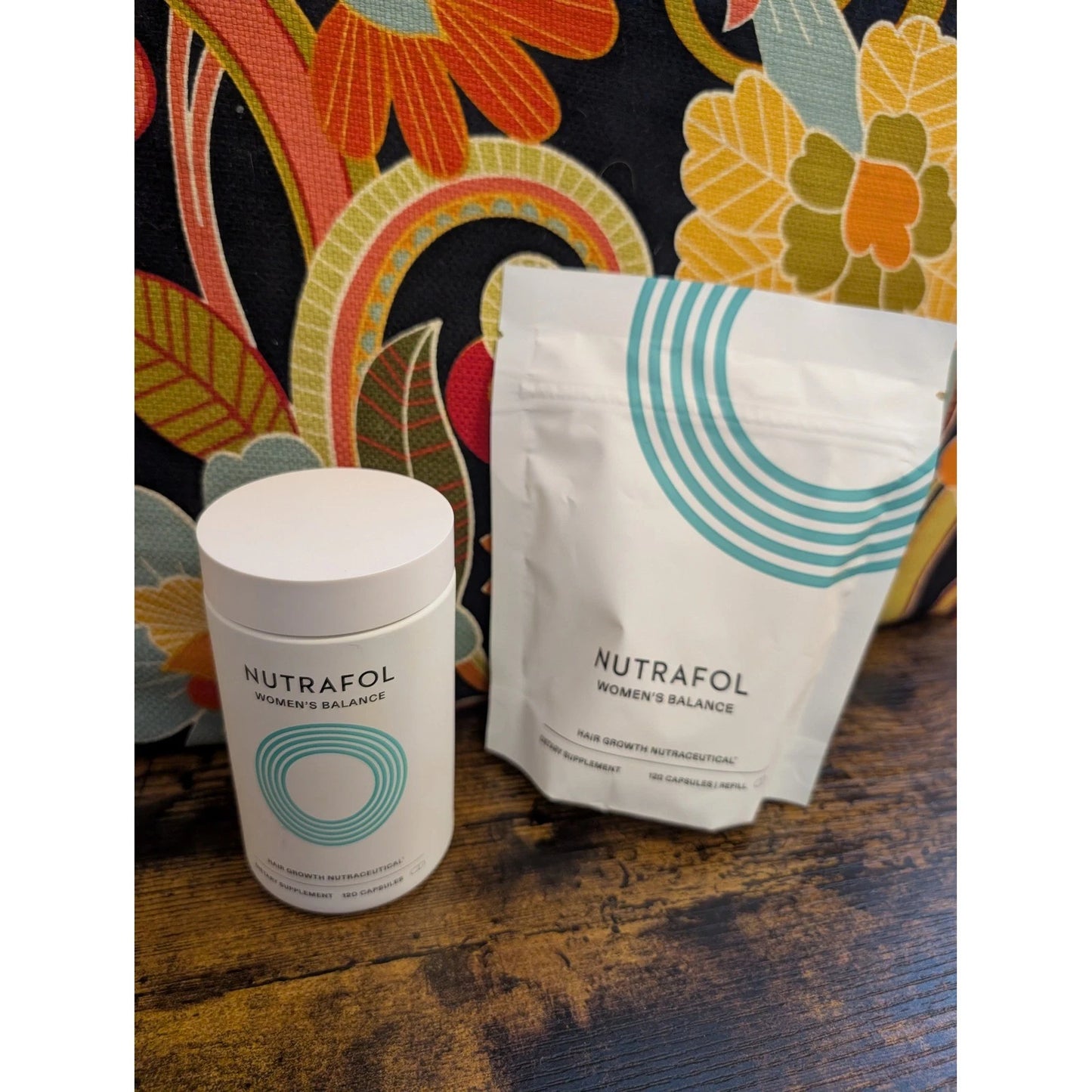Nutrafol Women's Balance Hair Growth Supplement 1 Month Refill Pouch & Bottle